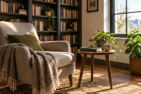 AI illustration: reading and rest space