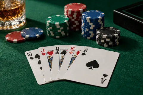 AI illustration: poker cards and chips