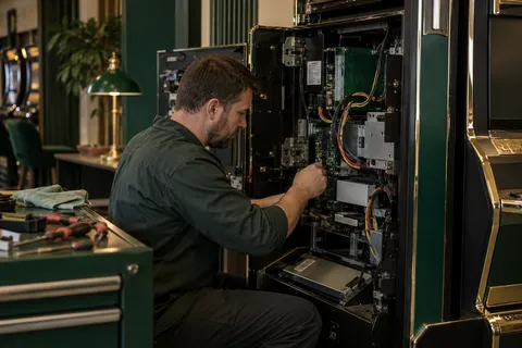 AI illustration: Technician in a fictional maintenance scene