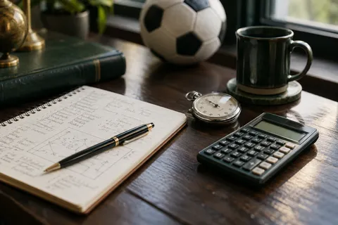 AI illustration: Calculator, stopwatch and sports-analysis notebook