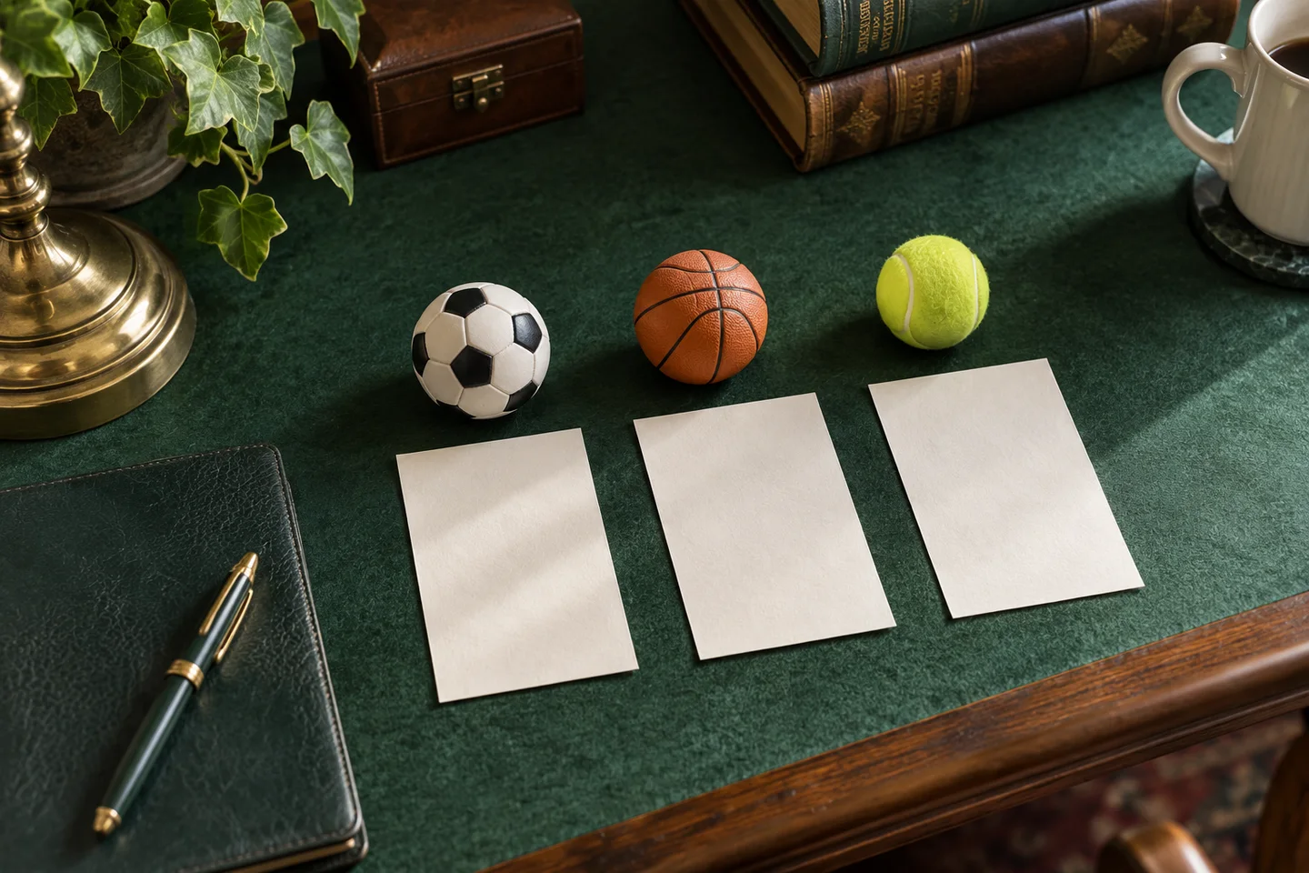 AI illustration: Three sports balls and three selection slips