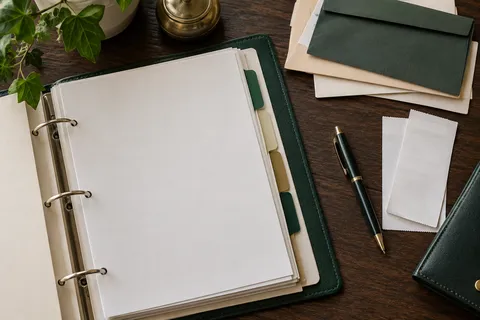 AI illustration: Binder and organized papers for a complaint