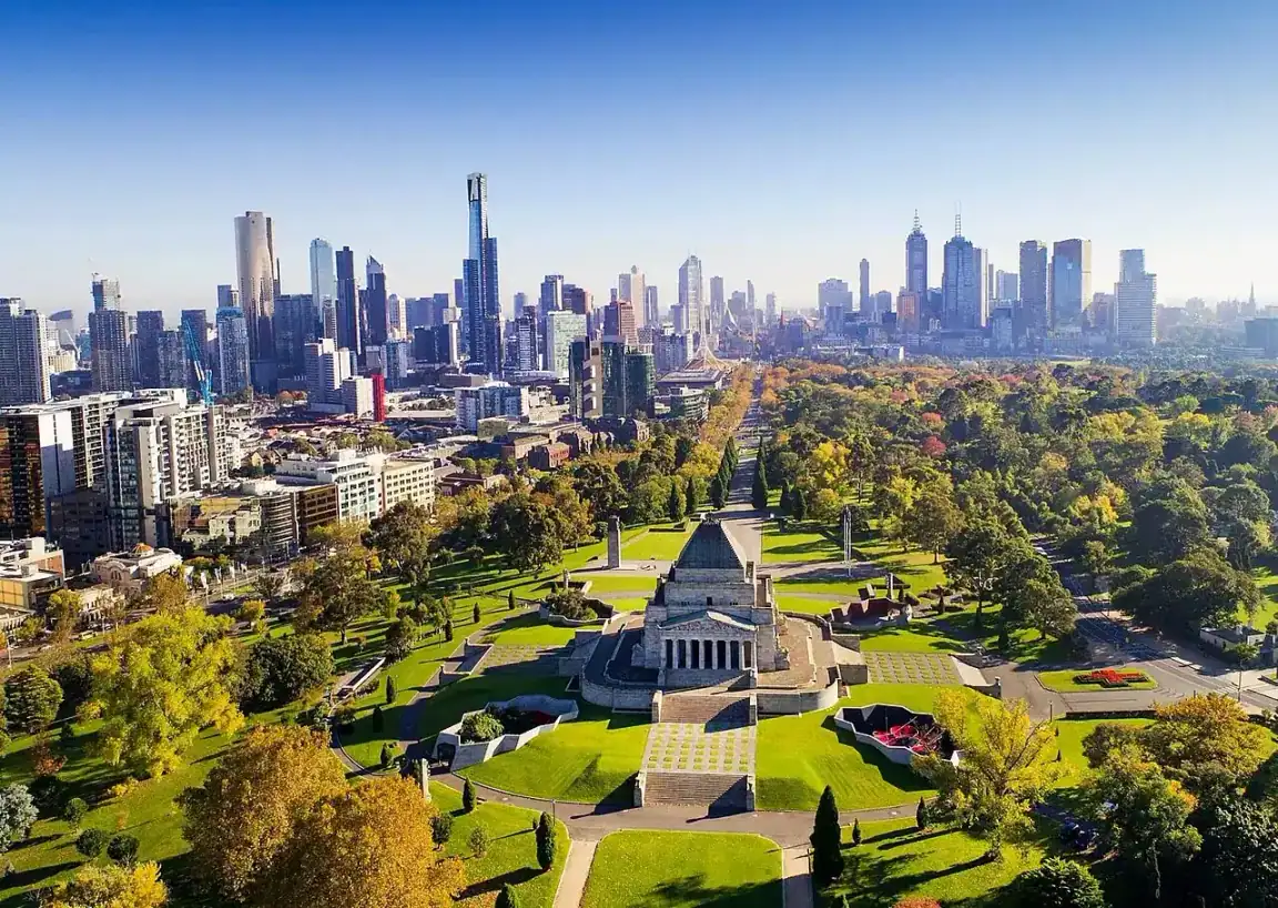 Photographic view of Melbourne