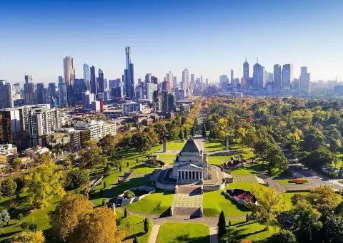 Photographic view of Melbourne